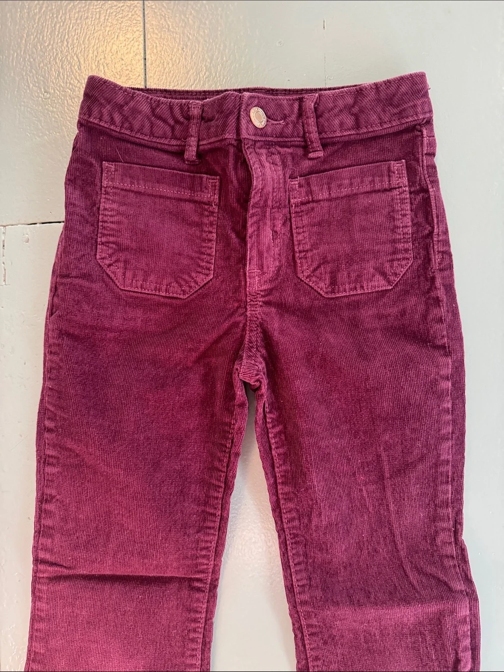 Girls Corduroy Flare Jeans in Deep Wine size 10